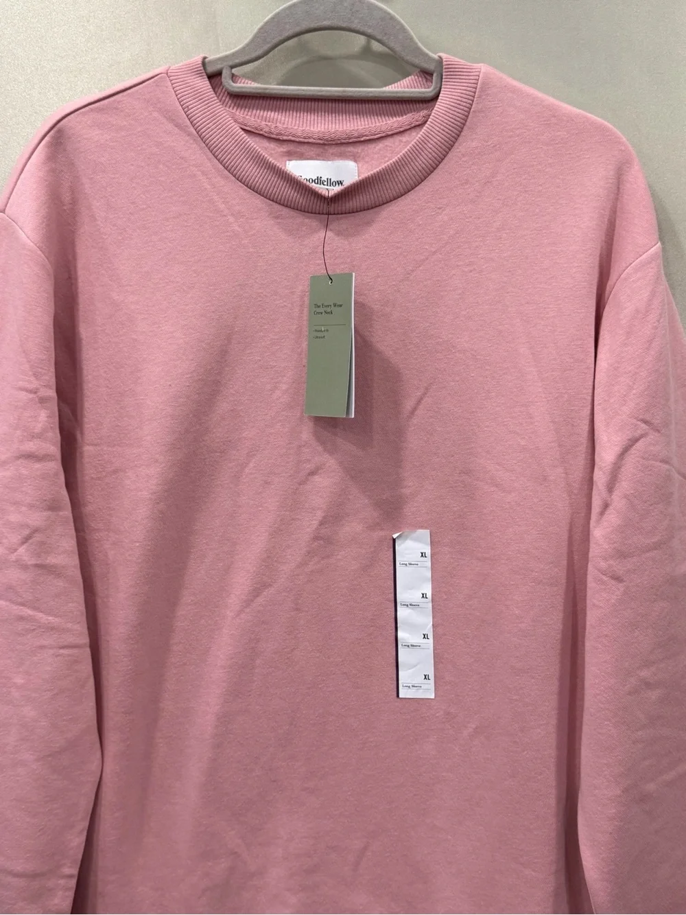 Goodfellow & Co Mens Pink Crewneck Sweatshirt Fleece Pullover Size XL New